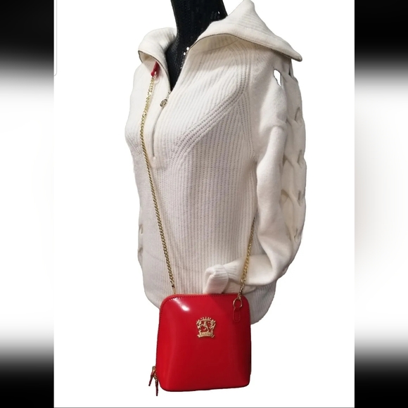 NWT 🇮🇹 Pratesi Firenze Handcrafted Italian Red Leather Crossbody Bag 🔥 - Picture 2 of 15